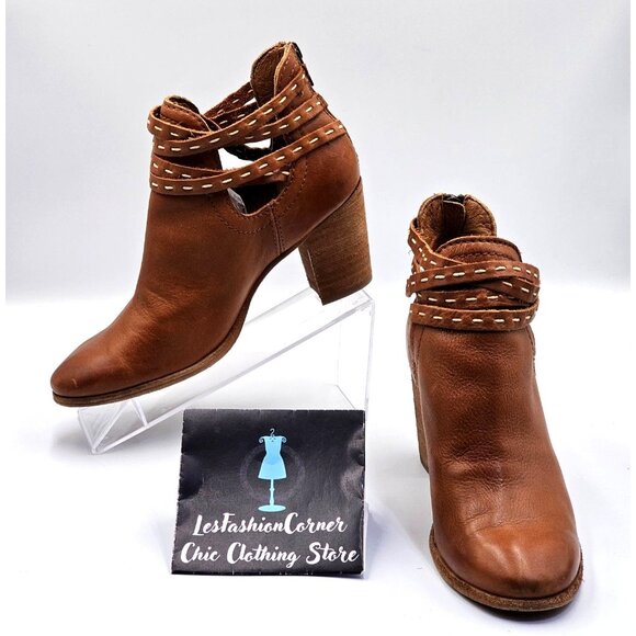 FRYE Women's Whiskey Leather Naomi Pickstitch Shootie Ankle Bootie Size 6.5 2373 - Picture 1 of 15